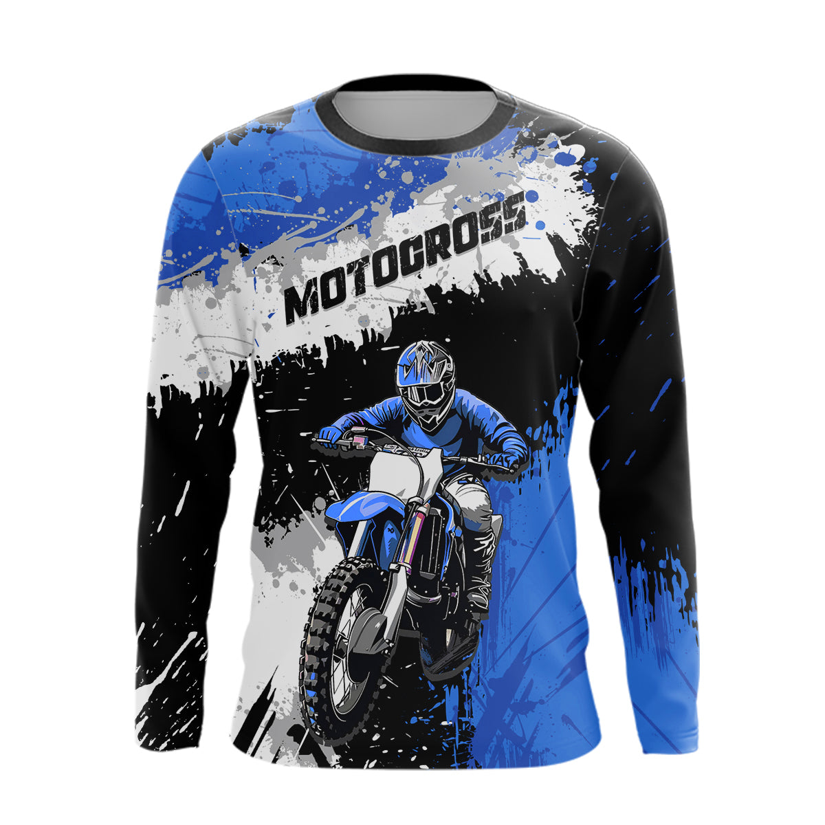 Adult&Kid Blue Custom Motocross Jersey UPF30+ MX Racing Dirt Bike Racewear| CTP34