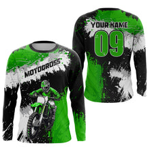 Load image into Gallery viewer, Adult&amp;Kid Green Custom Motocross Jersey UPF30+ MX Racing Dirt Bike Racewear| CTP34