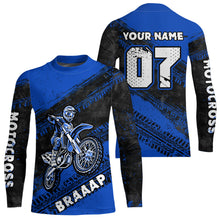 Load image into Gallery viewer, Custom Motocross Jersey Blue Mens Women Upf30+ Dirt Bike Jersey Racing Shirt| CTP09