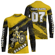 Load image into Gallery viewer, Custom Motocross Jersey Yellow Mens Women Upf30+ Dirt Bike Jersey Racing Shirt| CTP09