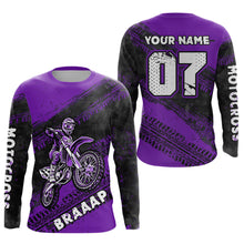 Load image into Gallery viewer, Custom Motocross Jersey Purple Mens Women Upf30+ Dirt Bike Jersey Racing Shirt| CTP09