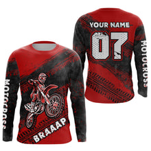 Load image into Gallery viewer, Custom Motocross Jersey Red Mens Women Upf30+ Dirt Bike Jersey Racing Shirt| CTP09