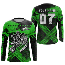 Load image into Gallery viewer, Adult&amp;Kid Custom Green Motocross Jersey for Men Women Upf30+ Extreme Dirt Bike Shirt| CTP75