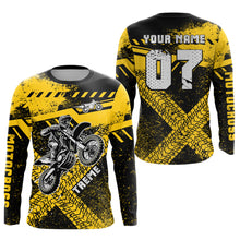 Load image into Gallery viewer, Adult&amp;Kid Custom Yellow Motocross Jersey for Men Women Upf30+ Extreme Dirt Bike Shirt| CTP75