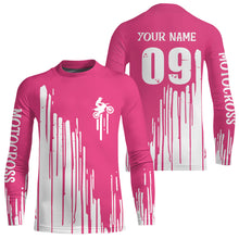 Load image into Gallery viewer, Adult&amp;Kid pink custom dirt bike jersey Motocross jersey upf30+ mens women Motocross Shirt| CTP06