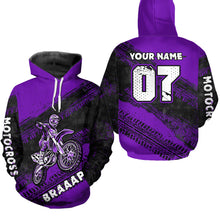 Load image into Gallery viewer, Custom Motocross Jersey Purple Mens Women Upf30+ Dirt Bike Jersey Racing Shirt| CTP09