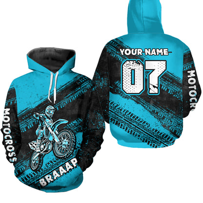 Custom Motocross Jersey Turquoise Mens Women Upf30+ Dirt Bike Jersey Racing Shirt| CTP09