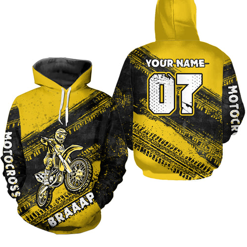 Custom Motocross Jersey Yellow Mens Women Upf30+ Dirt Bike Jersey Racing Shirt| CTP09