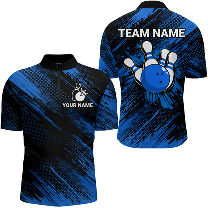 Blue Bowling Jersey Men And Women Custom Bowling Shirts Unisex Polo Bowling Team Shirt CP17