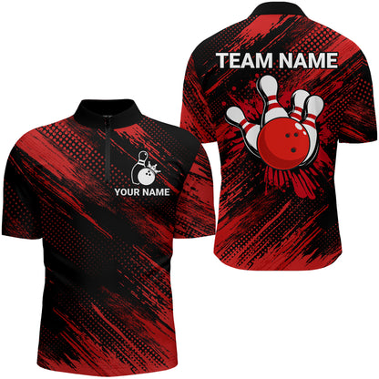 Red Bowling Jersey Men And Women Custom Bowling Shirts Unisex Polo Bowling Team Shirt CP17