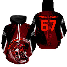Load image into Gallery viewer, Adult&amp;Kid Red Custom Motocross Jersey Upf30+ Dirt Bike Jersey Mens Women Motocross Shirt| CTP53