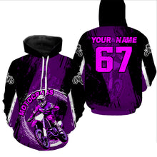 Load image into Gallery viewer, Adult&amp;Kid Purple Custom Motocross Jersey Upf30+ Dirt Bike Jersey Mens Women Motocross Shirt| CTP53