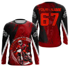 Load image into Gallery viewer, Adult&amp;Kid Red Custom Motocross Jersey Upf30+ Dirt Bike Jersey Mens Women Motocross Shirt| CTP53