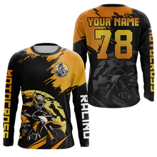 Load image into Gallery viewer, Custom Dirt Bike Jersey Orange Motocross Jersey Upf30+ Mens Women Motocross Shirt| CTP54
