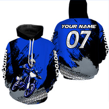 Load image into Gallery viewer, Custom Dirt Bike Jersey Blue Motocross Jersey Upf30+ Mens Women Racing Shirt| CTP30