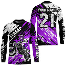 Load image into Gallery viewer, Adult&amp;Kid purple custom dirt bike jersey Motocross jersey mens women braaap motocross shirt| CTP07