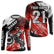Load image into Gallery viewer, Adult&amp;Kid red custom dirt bike jersey Motocross jersey mens women braaap motocross shirt| CTP07