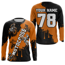 Load image into Gallery viewer, Orange custom dirt bike jersey adult&amp;kid Motocross jersey upf30+ mens women Motocross Shirt| CTP03