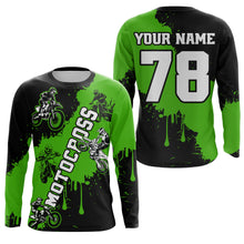 Load image into Gallery viewer, Green custom dirt bike jersey adult&amp;kid Motocross jersey upf30+ mens women Motocross Shirt| CTP03