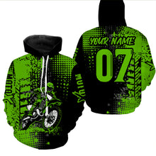 Load image into Gallery viewer, Adult&amp;Kid Green Custom Dirt Bike Jersey Motocross Jersey Upf30+ Motocross Shirt| CTP73