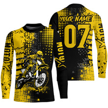 Load image into Gallery viewer, Adult&amp;Kid Yellow Custom Dirt Bike Jersey Motocross Jersey Upf30+ Motocross Shirt| CTP73