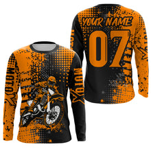 Load image into Gallery viewer, Adult&amp;Kid Orange Custom Dirt Bike Jersey Motocross Jersey Upf30+ Motocross Shirt| CTP73