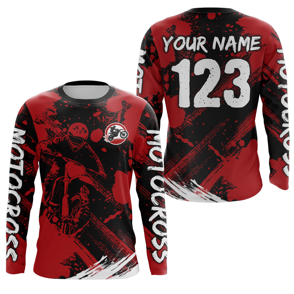 Adult&Kid Custom Motocross Jersey Upf30+ Mens Women Dirt Bike Shirt| CTP98