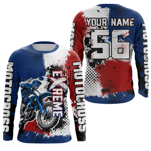 Custom US Flag Motocross Jersey for Men Women Upf30+ Dirt Bike Shirt Motorcycle Jersey| CTP68