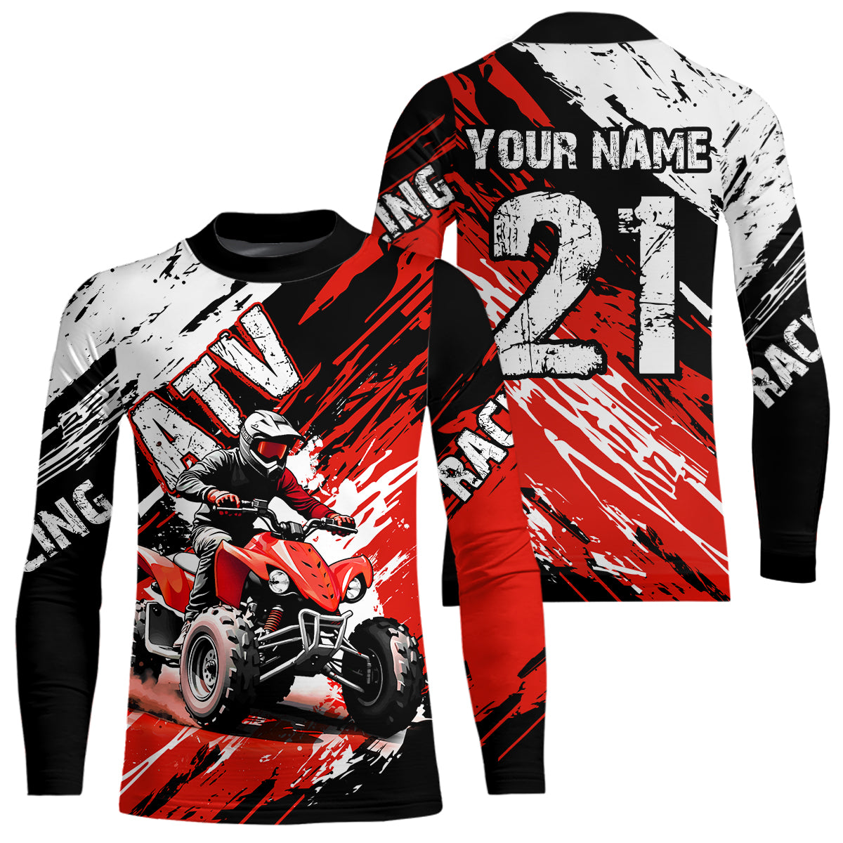 Red Atv Motocross Jersey Custom Off-Road Quad Bike Shirt For Men Women Kid Youth Mx Dirt Bike NHN006