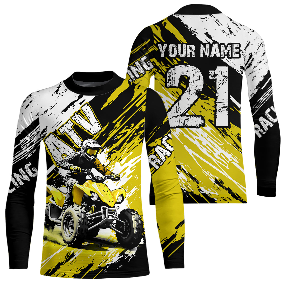 Yellow Atv Motocross Jersey Custom Off-Road Quad Bike Shirt For Men Women Kid Youth Mx Dirt Bike NHN006