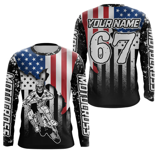Adult&Kid Skull Custom Motocross Jersey Upf30+ Dirt Bike Jersey Mens Women Motocross Shirt| CTP52