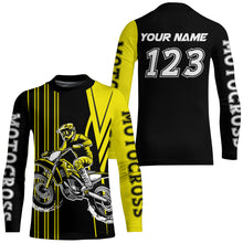 Load image into Gallery viewer, Adult&amp;Kid Custom Yellow Motocross Jersey Upf30+ Mens Women Dirt Bike Shirt Off Road Jersey| CTP100