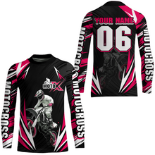 Load image into Gallery viewer, Adult&amp;Kid Custom Pink Motocross Jersey for Men Women Upf30+ Extreme Dirt Bike Shirt| CTP76