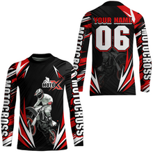 Load image into Gallery viewer, Adult&amp;Kid Custom Red Motocross Jersey for Men Women Upf30+ Extreme Dirt Bike Shirt| CTP76