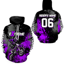 Load image into Gallery viewer, Adult&amp;Kid purple custom dirt bike jersey motocross jersey mens women extreme motocross shirt| CTP08