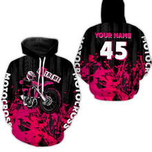 Load image into Gallery viewer, Adult&amp;Kid pink custom Motocross jersey upf30+ dirt bike jersey mens women Motocross Shirt| CTP01