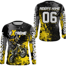 Load image into Gallery viewer, Adult&amp;Kid yellow custom dirt bike jersey motocross jersey mens women extreme motocross shirt| CTP08