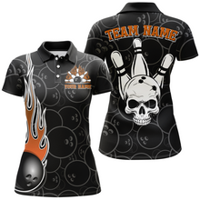 Load image into Gallery viewer, Women Skull Bowling Jersey Custom Bowling Team Shirts Unisex Bowling Women Short Sleeve Polo Shirt CP30