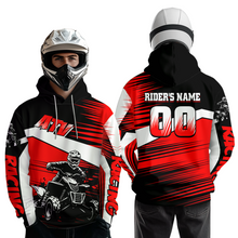 Load image into Gallery viewer, Red ATV Motocross Hoodie Jersey Kids Youth Quad Racing Hoodie Custom Shirt For Men Women NHN001