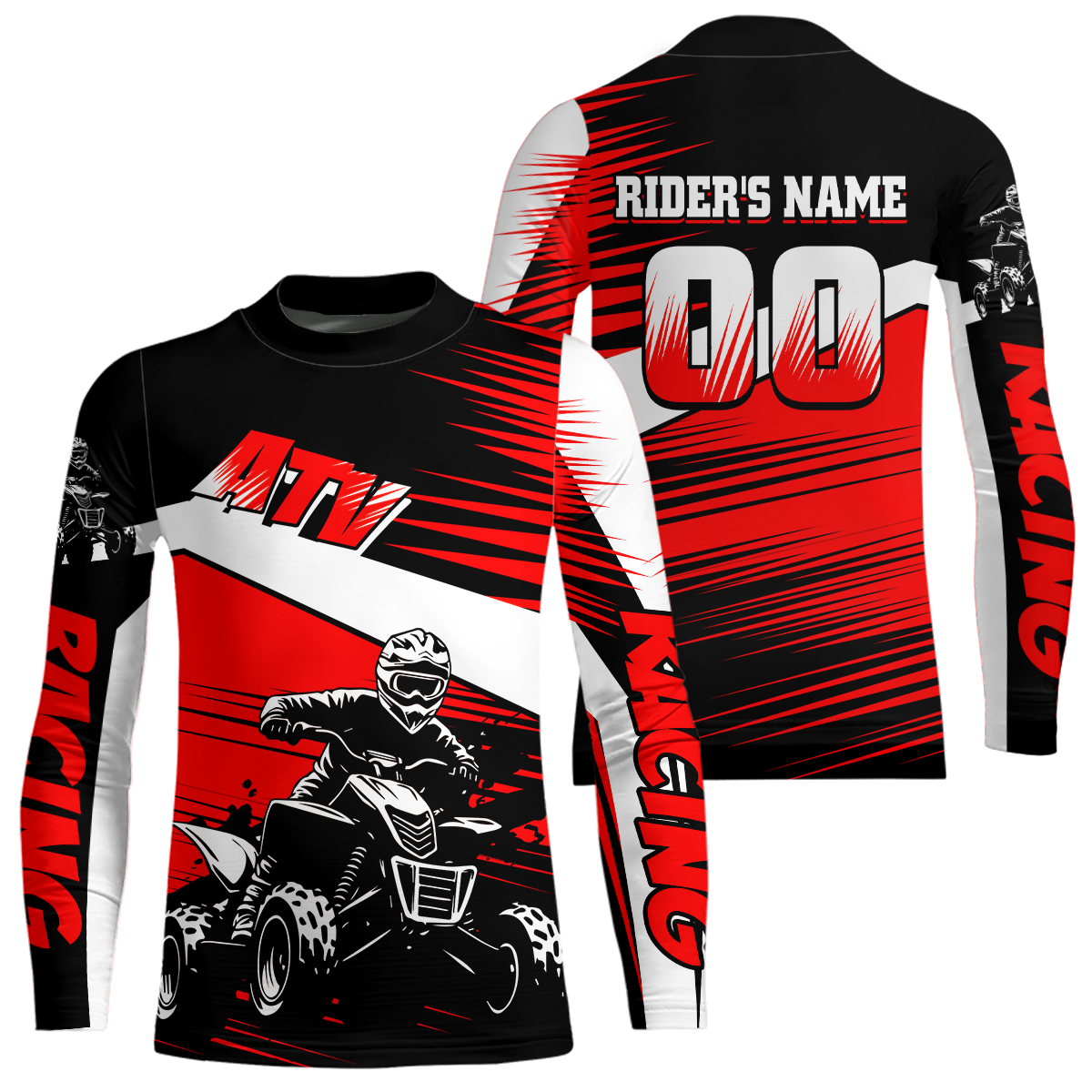Custom Red ATV Motocross Jersey for Adult Kids Youth Quad Dirt Bike Racing Shirt For Men Women NHN001