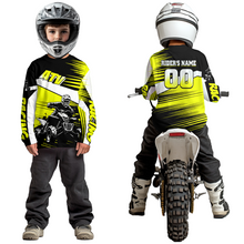 Load image into Gallery viewer, Custom Yellow ATV Motocross Jersey for Adult Kids Youth Quad Dirt Bike Racing Shirt For Men Women NHN001