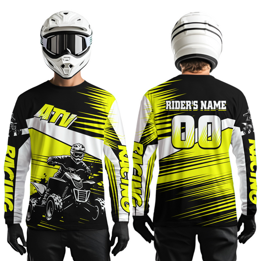 Custom Yellow ATV Motocross Jersey for Adult Kids Youth Quad Dirt Bike Racing Shirt For Men Women NHN001