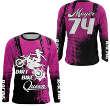 Load image into Gallery viewer, Dirt Bike Queen Custom Motocross Jersey for Girl Women Upf30+Racing Shirt| CTP10