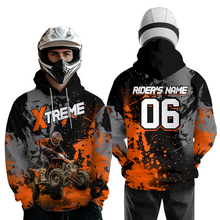 Load image into Gallery viewer, Custom ATV Motocross Hoodie Orange Upf30+ Extreme Quad Bike Off-Road Jersey Men Kid Mx Riding Hoodied NHN010