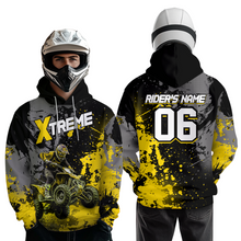 Load image into Gallery viewer, Custom ATV Motocross Hoodie Yellow Upf30+ Extreme Quad Bike Off-Road Jersey Men Kid Mx Riding Hoodied NHN010