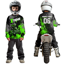 Load image into Gallery viewer, Custom Atv Motocross Shirt Green UPF30+ Extreme Quad Bike Off-Road Jersey Men Kid Mx Riding Shirts NHN010