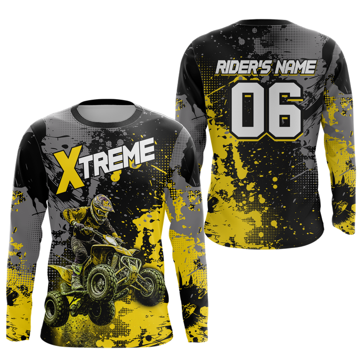 Custom Atv Motocross Shirt Yellow UPF30+ Extreme Quad Bike Off-Road Jersey Men Kid Mx Riding Shirts NHN010