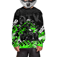 Load image into Gallery viewer, Custom Green ATV Motocross Jersey Upf30+ Quad Bike Shirt Extreme Racing Adult Youth Off-Road Quad Shirt NHN009