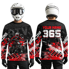 Load image into Gallery viewer, Custom Red ATV Motocross Jersey Upf30+ Quad Bike Shirt Extreme Racing Adult Youth Off-Road Quad Shirt NHN009