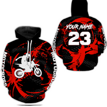 Load image into Gallery viewer, Custom Dirt Bike Jersey Red Motocross Jersey Upf30+ Mens Women Racing Shirt| CTP28